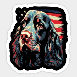 Patriotic Field Spaniel Sticker